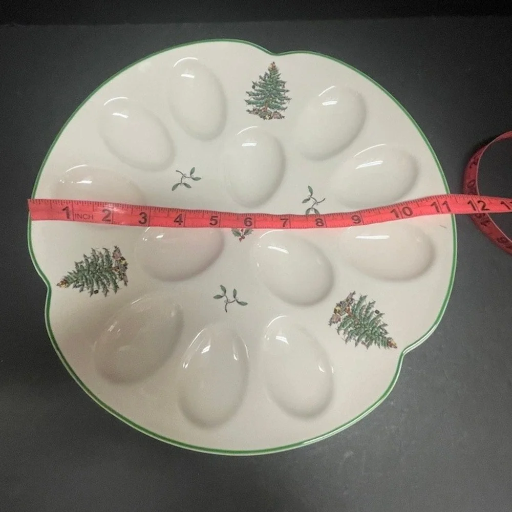 Vintage Spode Christmas Tree Deviled Egg Serving Platter / Dish - Boxed